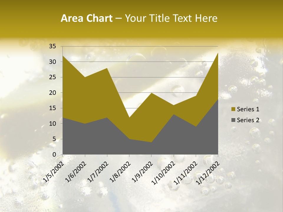 Close Up Of Lemon Slice In Liquid And Bubbles PowerPoint Template