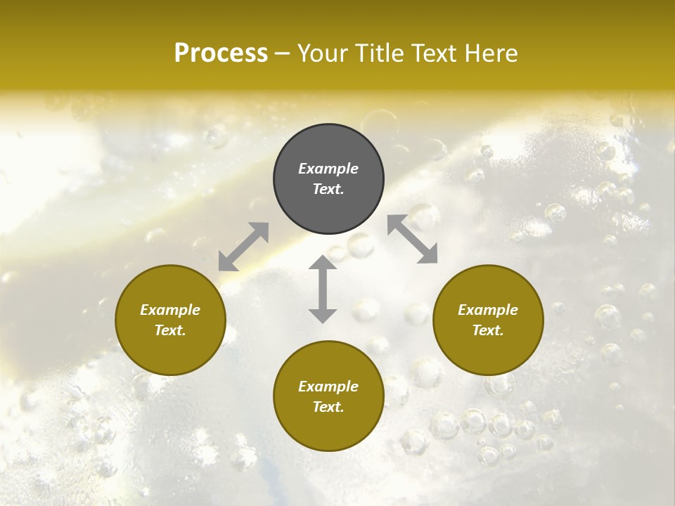 Close Up Of Lemon Slice In Liquid And Bubbles PowerPoint Template