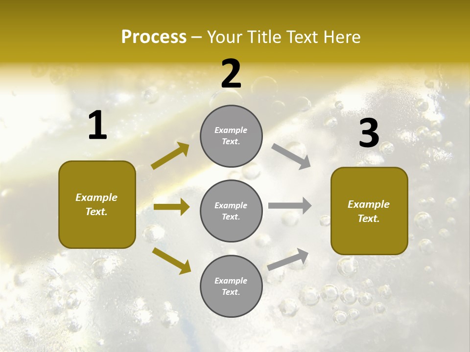 Close Up Of Lemon Slice In Liquid And Bubbles PowerPoint Template