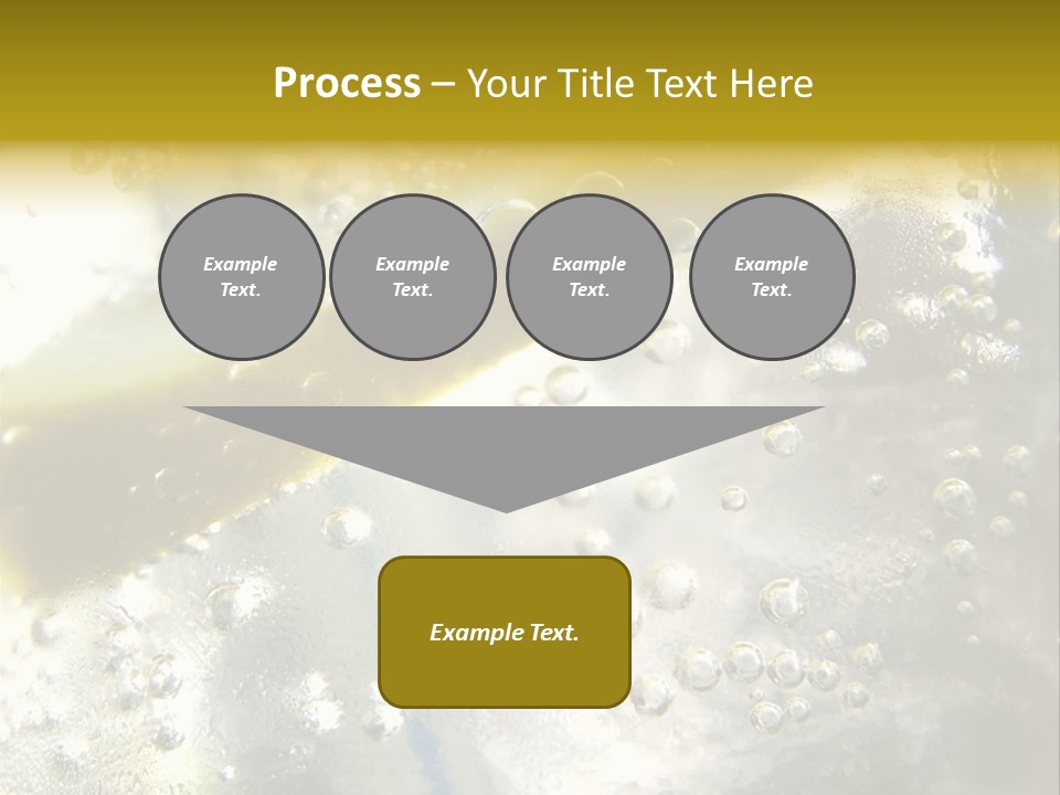 Close Up Of Lemon Slice In Liquid And Bubbles PowerPoint Template