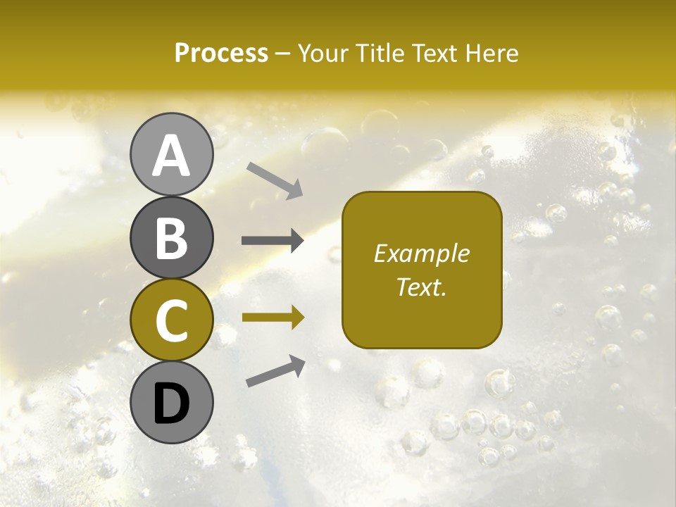 Close Up Of Lemon Slice In Liquid And Bubbles PowerPoint Template