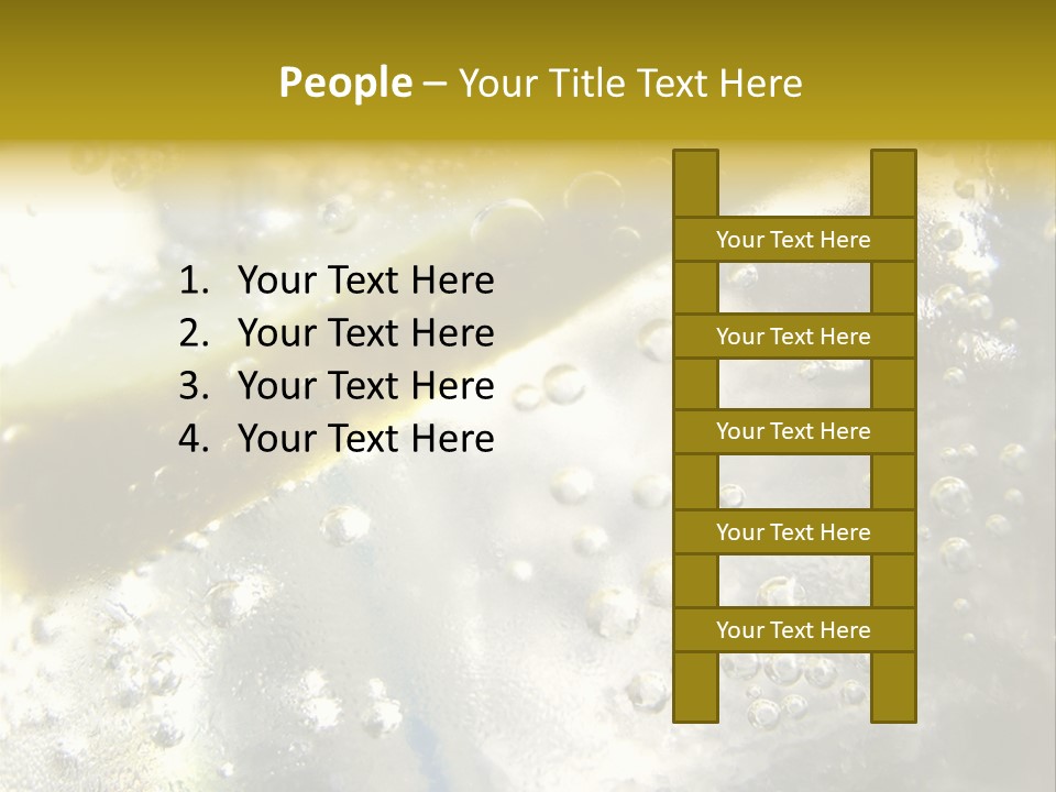 Close Up Of Lemon Slice In Liquid And Bubbles PowerPoint Template