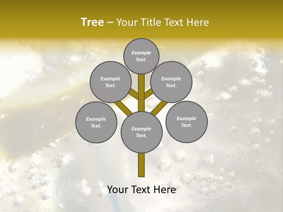 Close Up Of Lemon Slice In Liquid And Bubbles PowerPoint Template