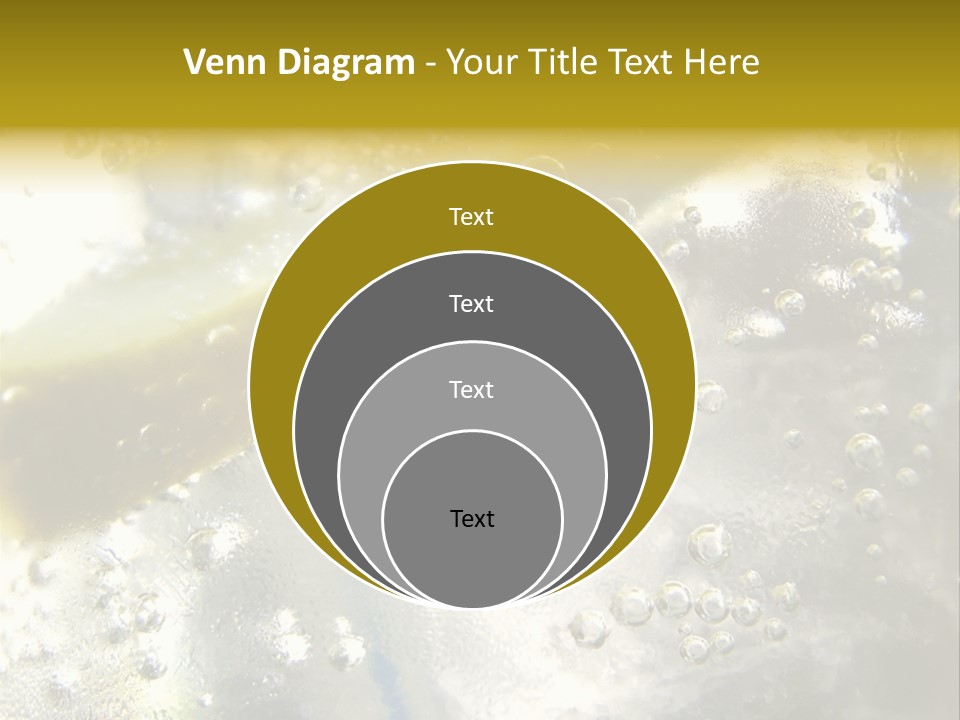 Close Up Of Lemon Slice In Liquid And Bubbles PowerPoint Template