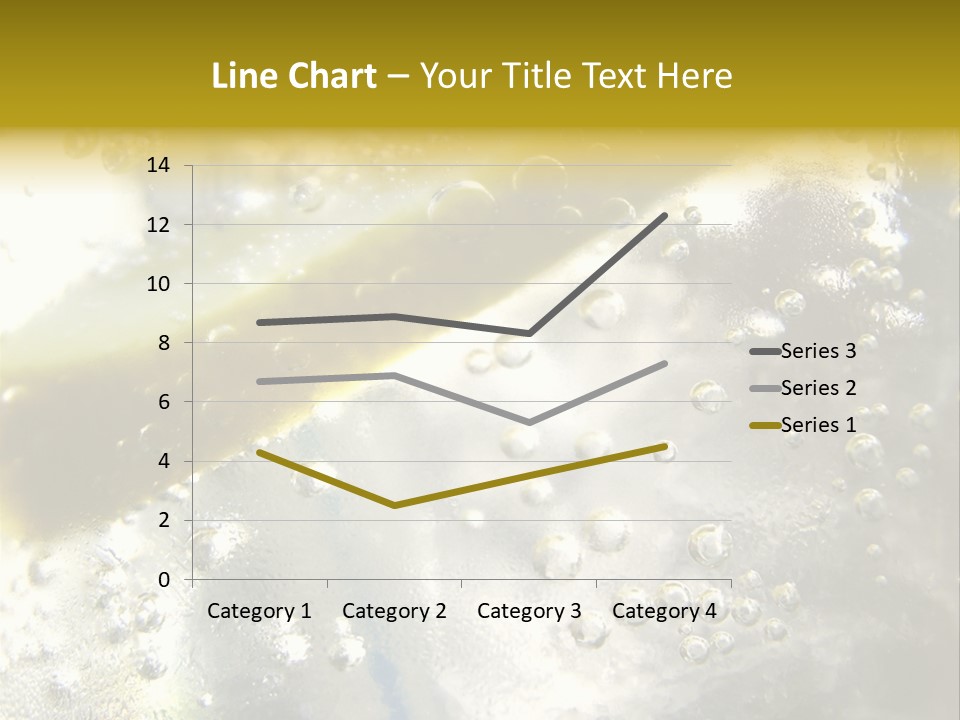 Close Up Of Lemon Slice In Liquid And Bubbles PowerPoint Template