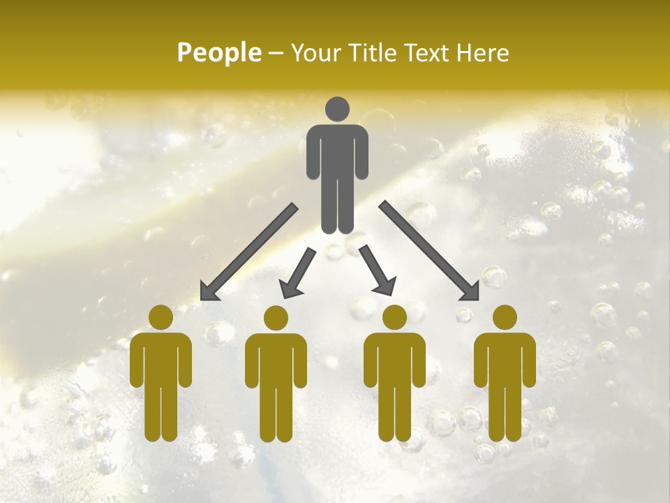 Close Up Of Lemon Slice In Liquid And Bubbles PowerPoint Template