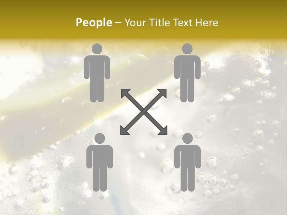 Close Up Of Lemon Slice In Liquid And Bubbles PowerPoint Template