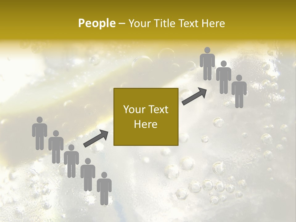 Close Up Of Lemon Slice In Liquid And Bubbles PowerPoint Template