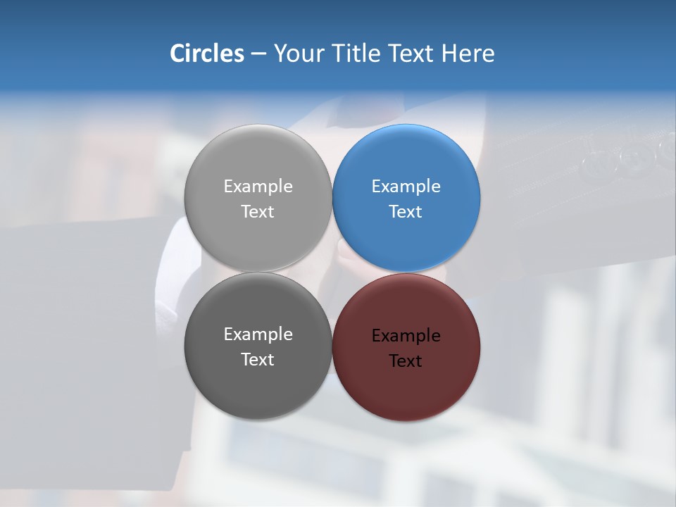 Business Handshake Over Blurry Background PowerPoint Template