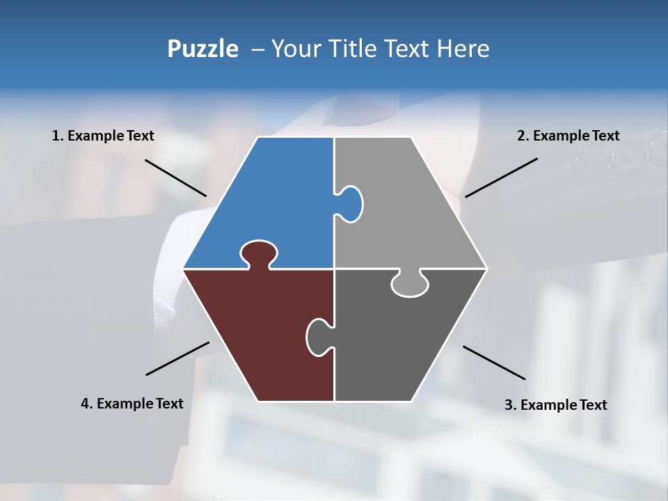 Business Handshake Over Blurry Background PowerPoint Template