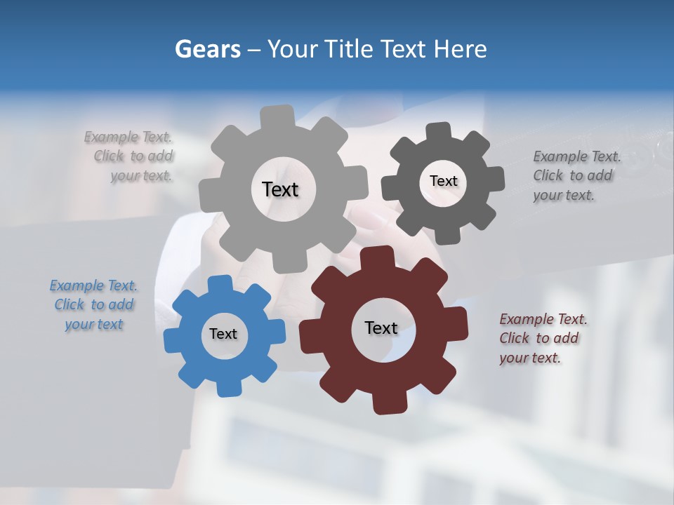 Business Handshake Over Blurry Background PowerPoint Template