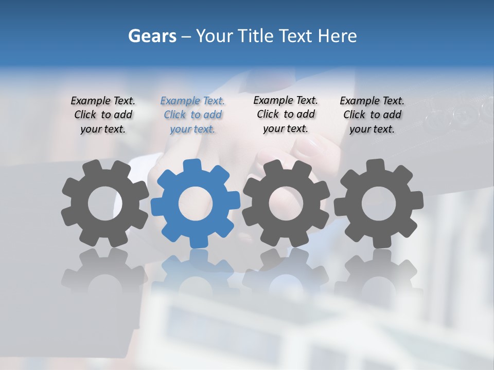 Business Handshake Over Blurry Background PowerPoint Template