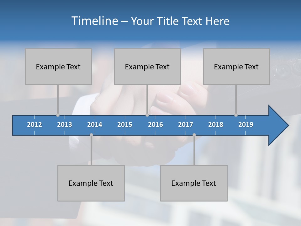 Business Handshake Over Blurry Background PowerPoint Template