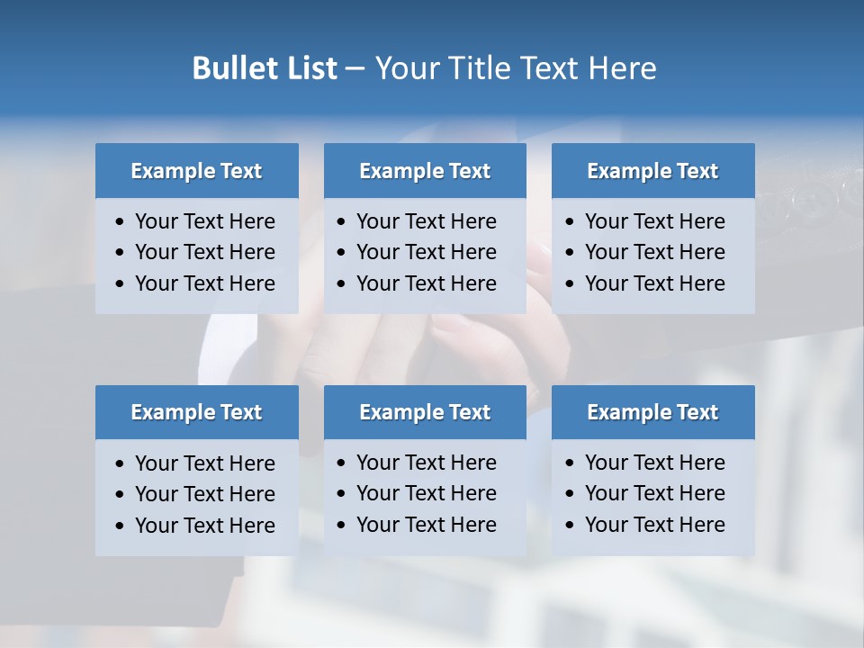 Business Handshake Over Blurry Background PowerPoint Template