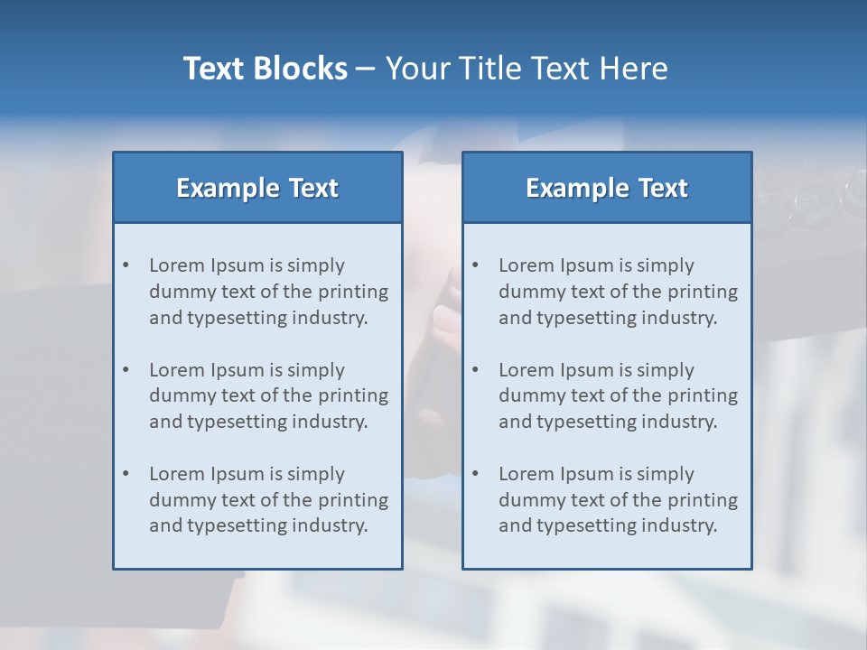 Business Handshake Over Blurry Background PowerPoint Template