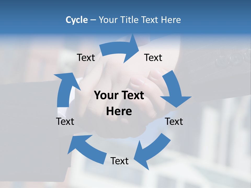Business Handshake Over Blurry Background PowerPoint Template