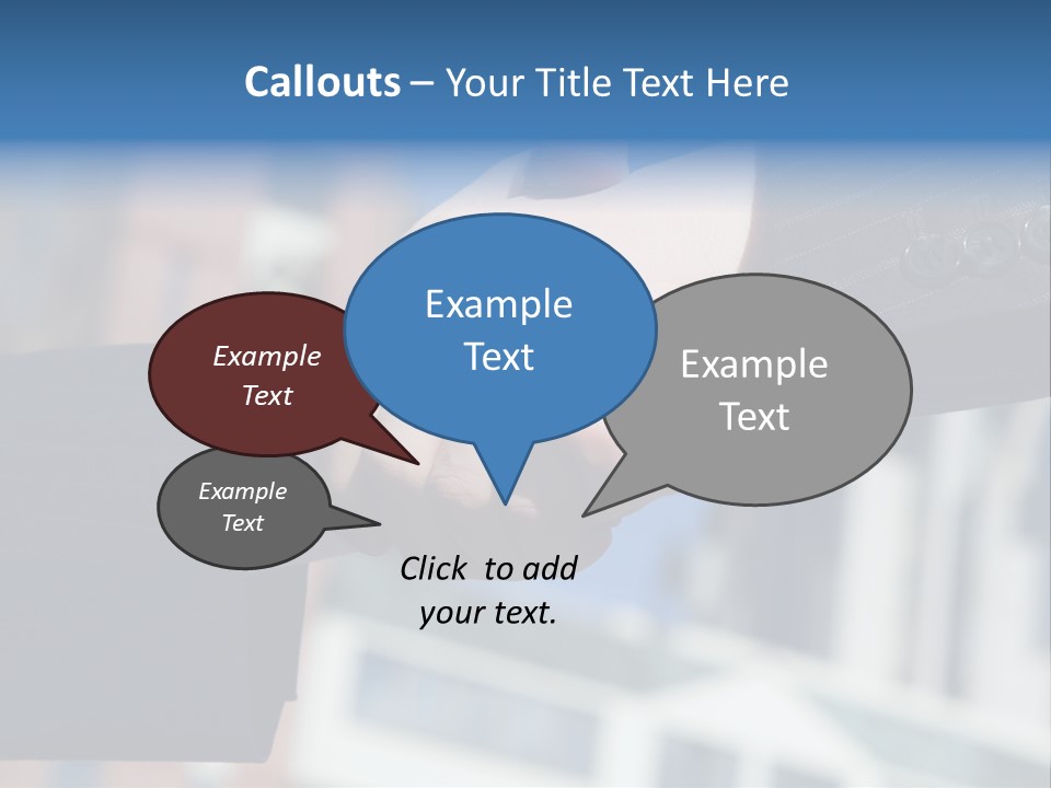 Business Handshake Over Blurry Background PowerPoint Template