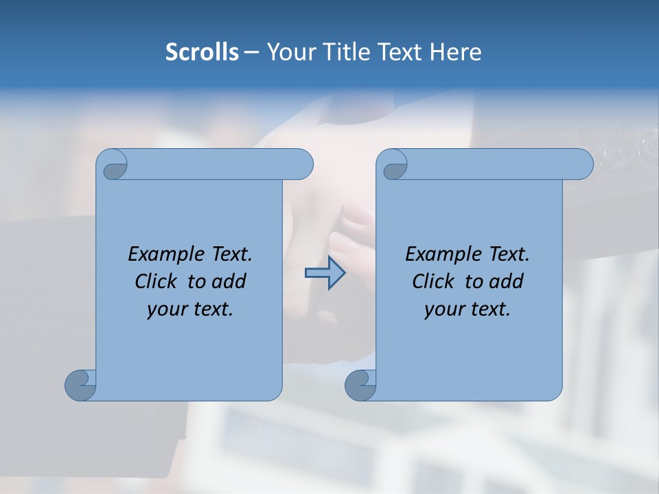 Business Handshake Over Blurry Background PowerPoint Template