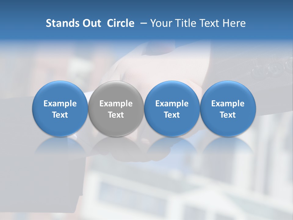 Business Handshake Over Blurry Background PowerPoint Template