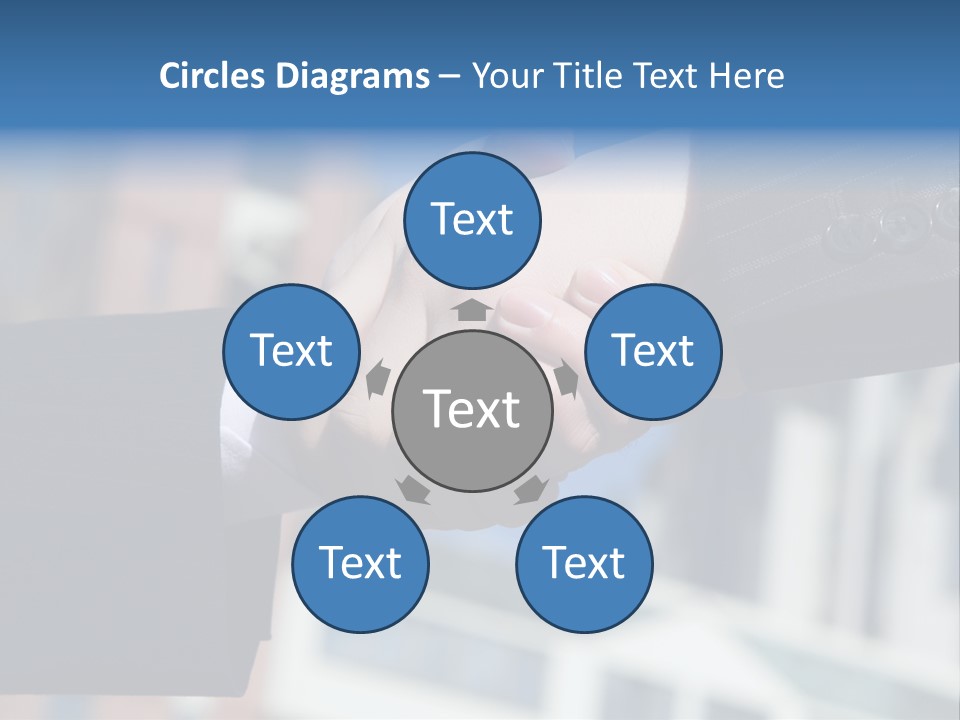 Business Handshake Over Blurry Background PowerPoint Template