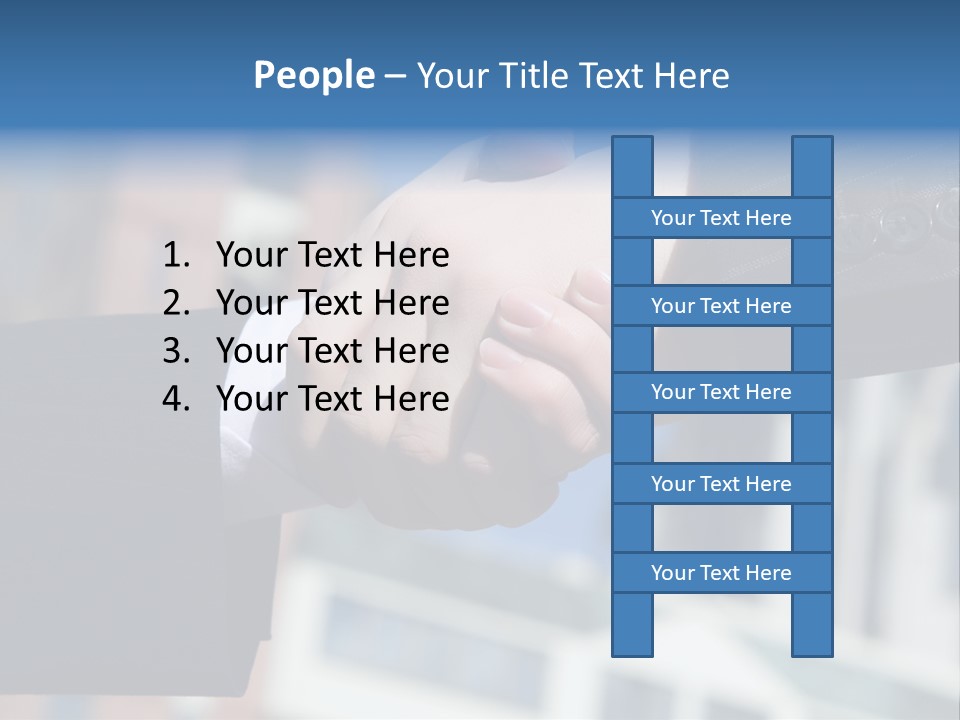Business Handshake Over Blurry Background PowerPoint Template