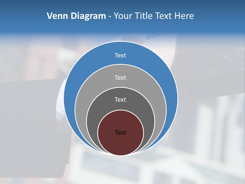 Business Handshake Over Blurry Background PowerPoint Template