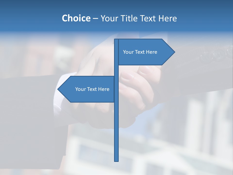 Business Handshake Over Blurry Background PowerPoint Template