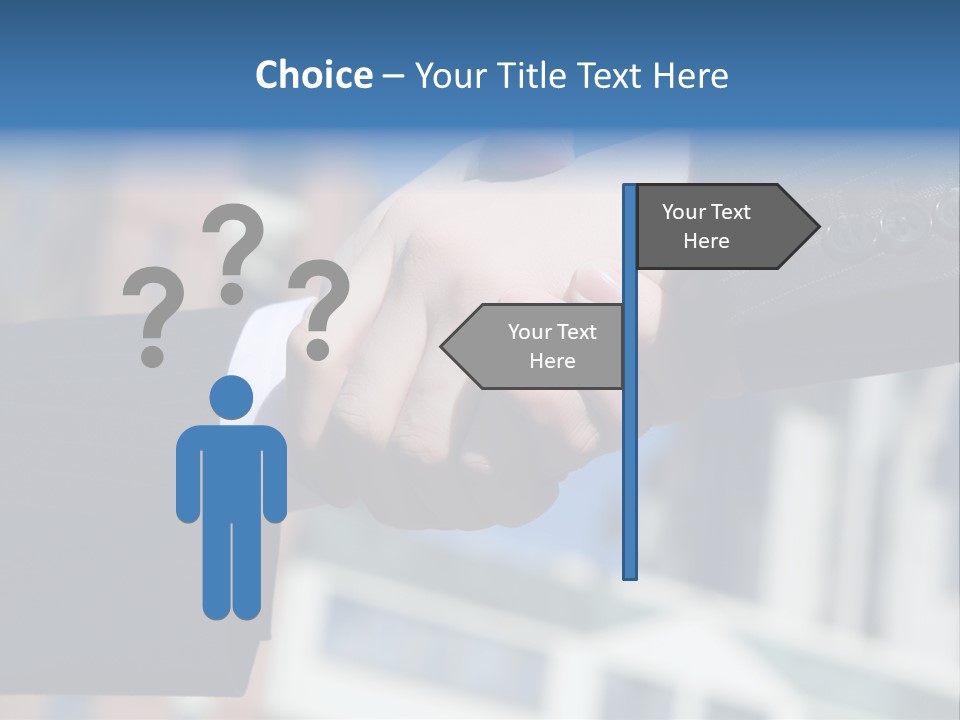 Business Handshake Over Blurry Background PowerPoint Template