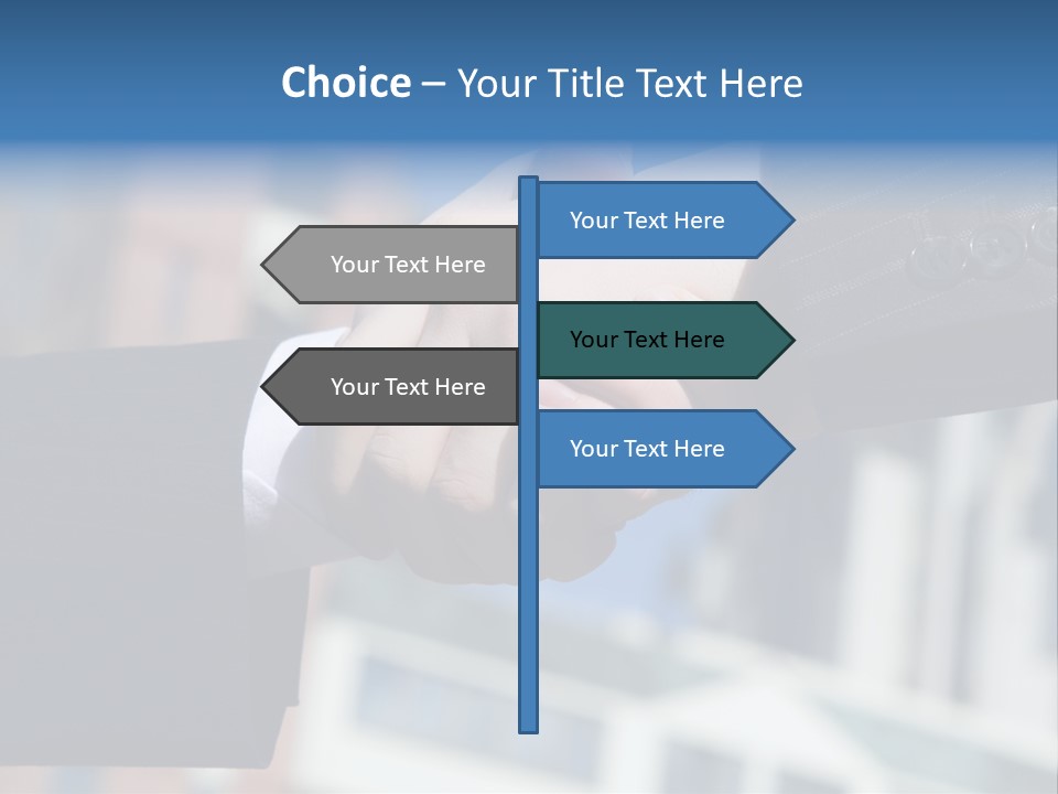 Business Handshake Over Blurry Background PowerPoint Template