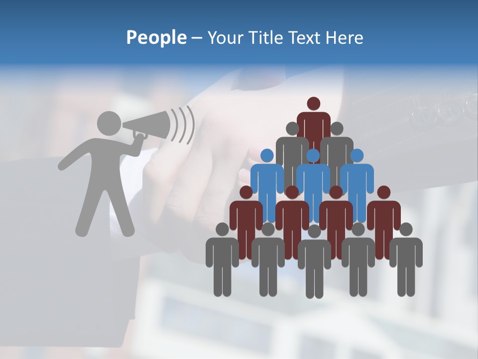 Business Handshake Over Blurry Background PowerPoint Template