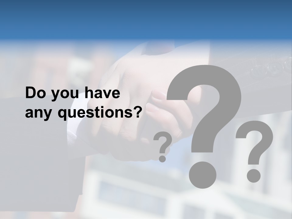 Business Handshake Over Blurry Background PowerPoint Template