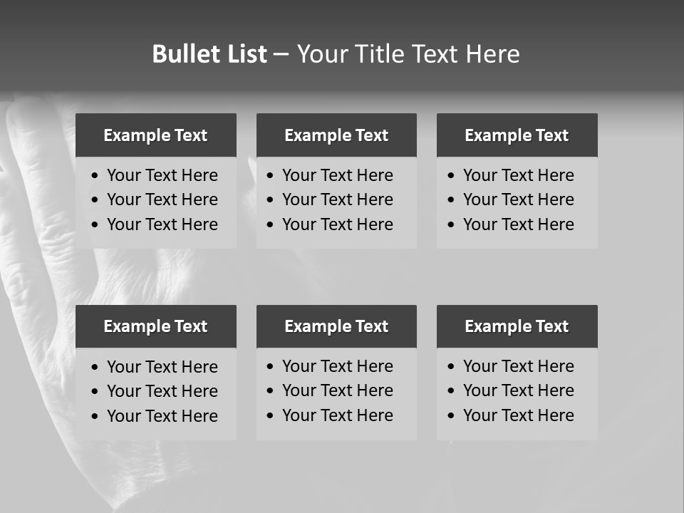 Faith (Special Black And White Toned Photo F/X, Focus Point On Hands(Selective)) PowerPoint Template