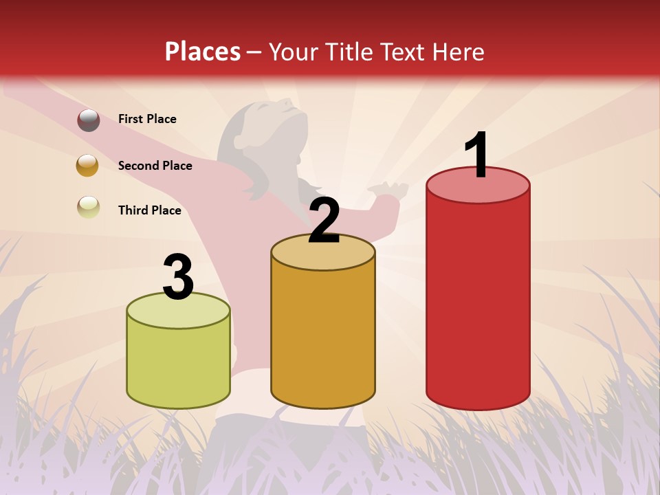 Woman Reaches To The Sky (Also Available In Vector) PowerPoint Template