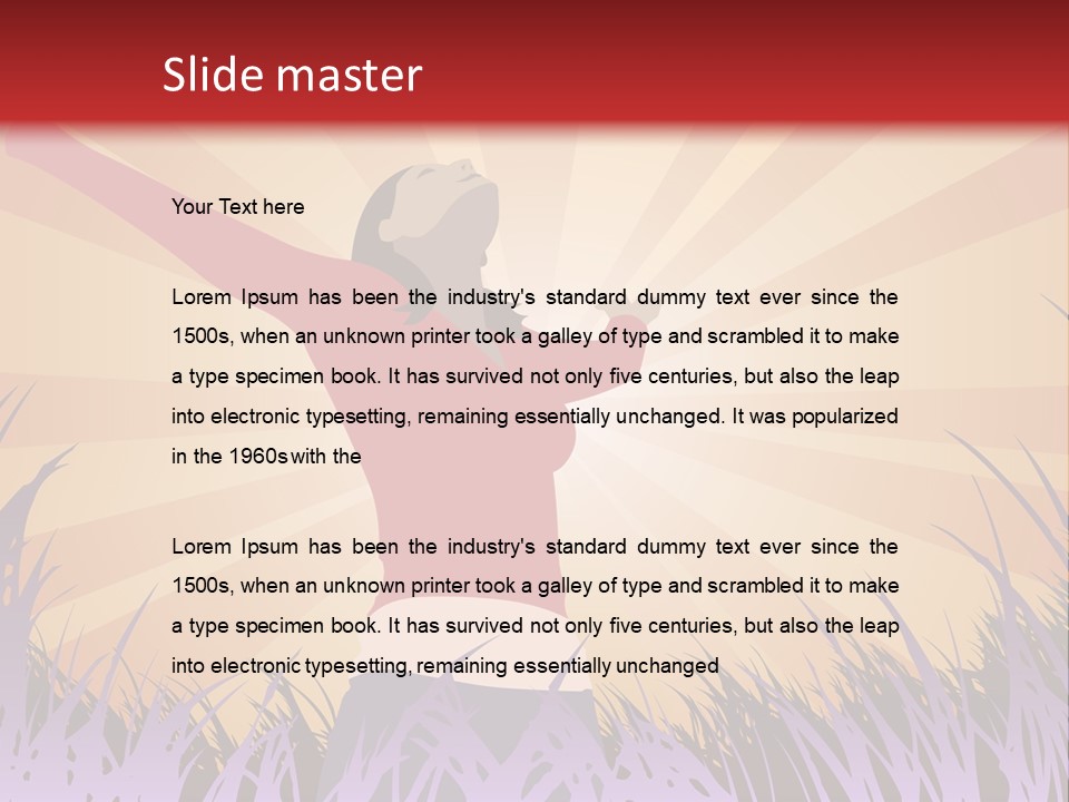 Woman Reaches To The Sky (Also Available In Vector) PowerPoint Template