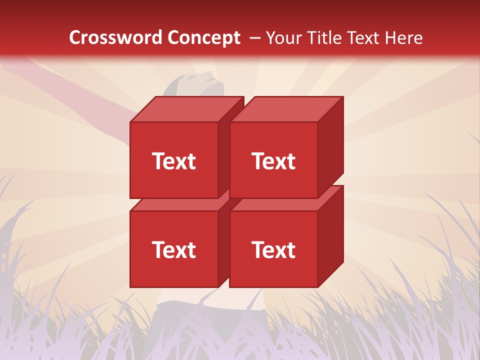 Woman Reaches To The Sky (Also Available In Vector) PowerPoint Template