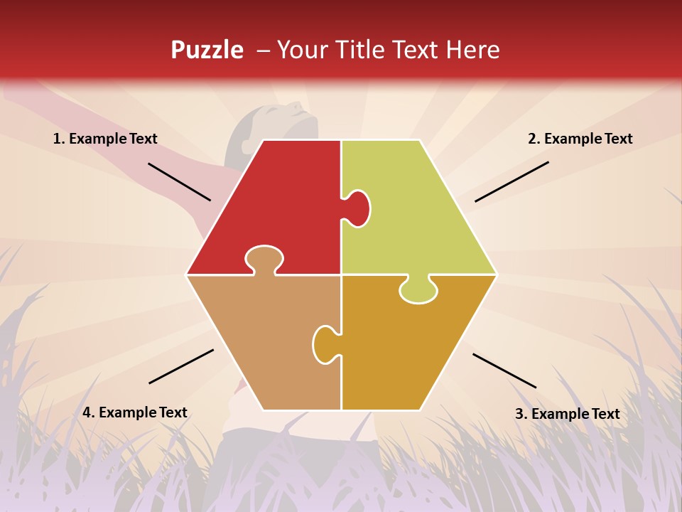 Woman Reaches To The Sky (Also Available In Vector) PowerPoint Template