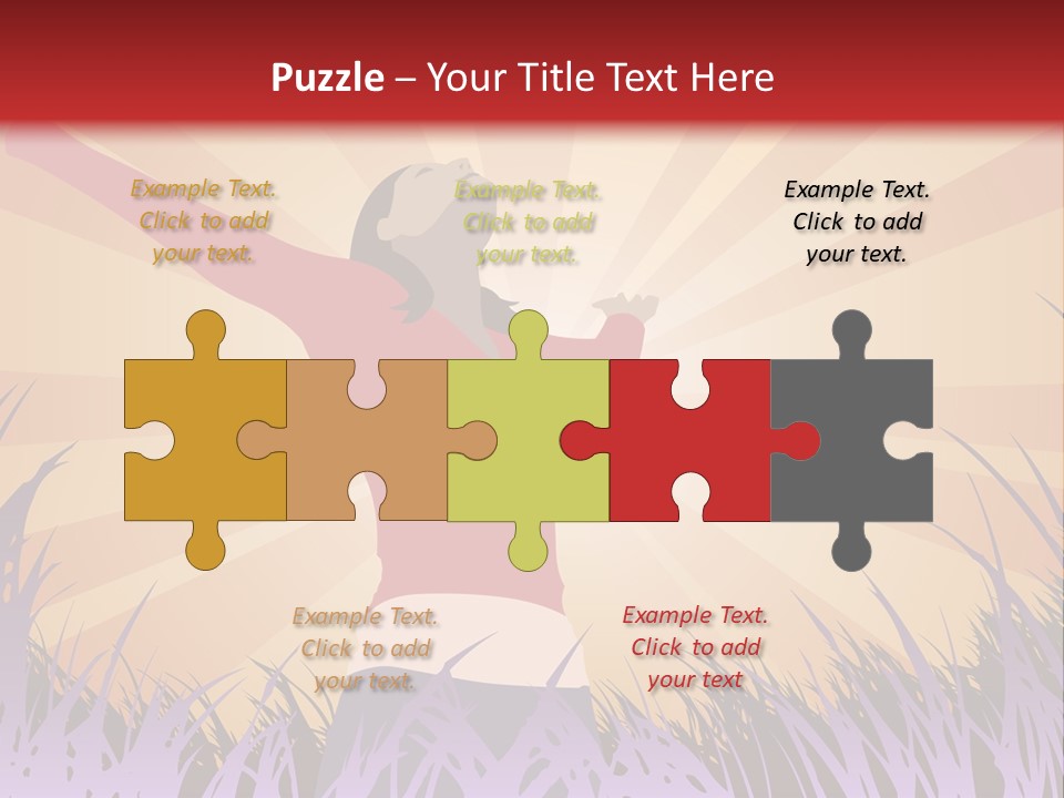 Woman Reaches To The Sky (Also Available In Vector) PowerPoint Template