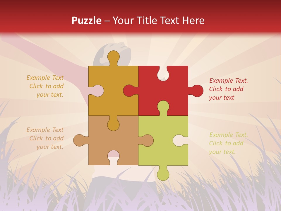 Woman Reaches To The Sky (Also Available In Vector) PowerPoint Template