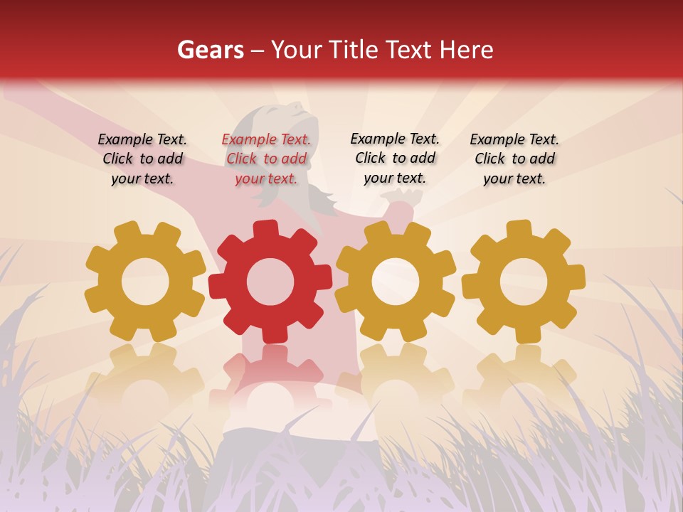 Woman Reaches To The Sky (Also Available In Vector) PowerPoint Template