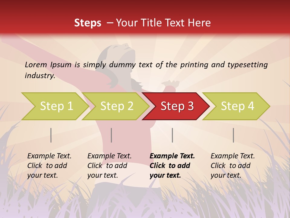 Woman Reaches To The Sky (Also Available In Vector) PowerPoint Template