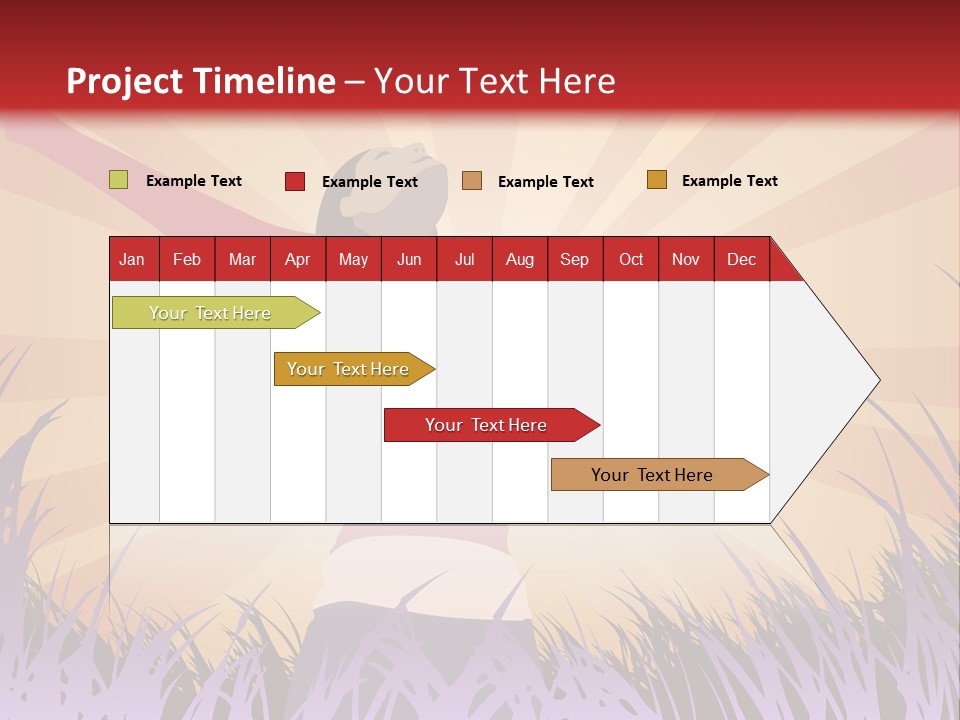 Woman Reaches To The Sky (Also Available In Vector) PowerPoint Template
