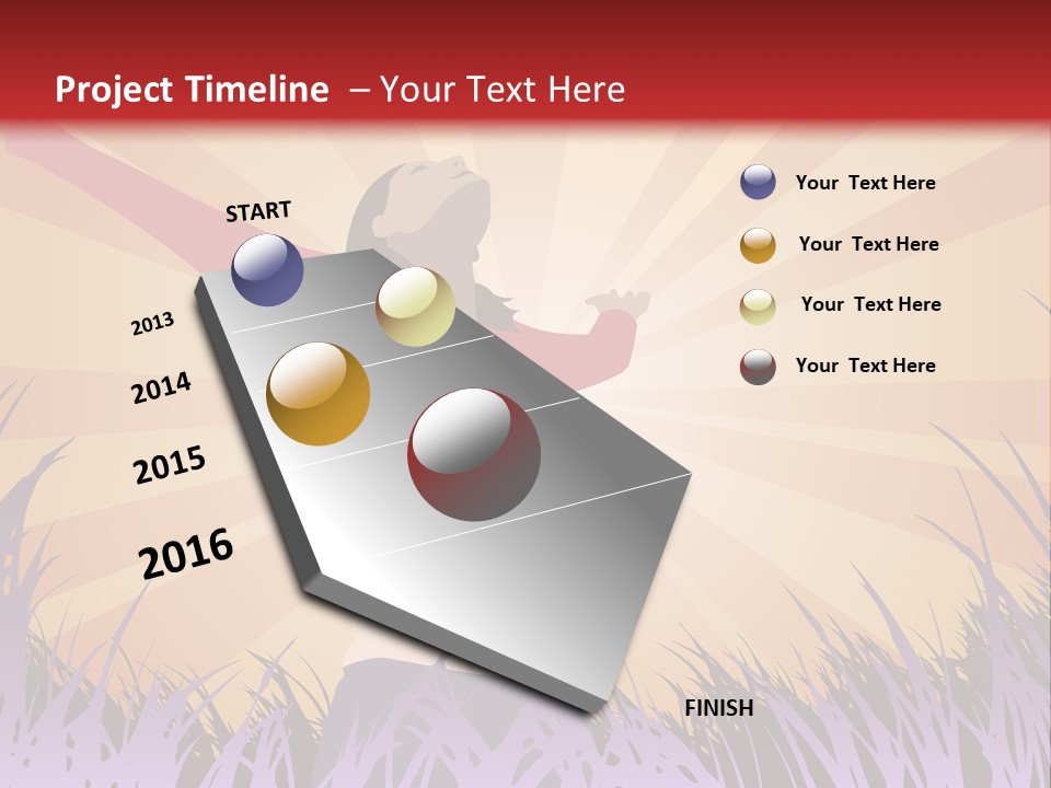 Woman Reaches To The Sky (Also Available In Vector) PowerPoint Template