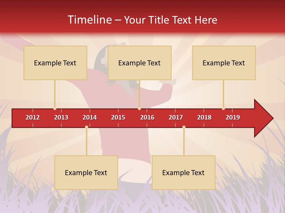 Woman Reaches To The Sky (Also Available In Vector) PowerPoint Template