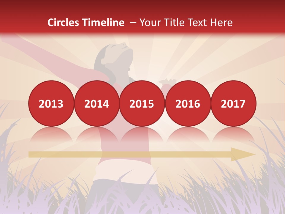 Woman Reaches To The Sky (Also Available In Vector) PowerPoint Template