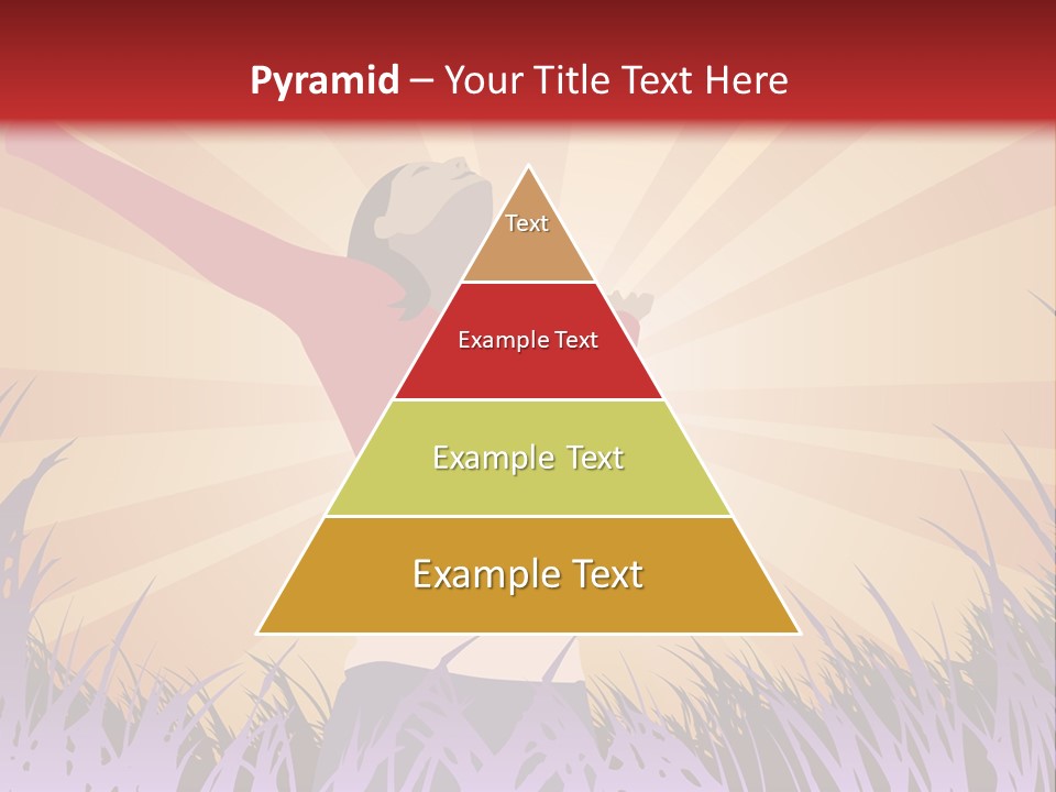 Woman Reaches To The Sky (Also Available In Vector) PowerPoint Template