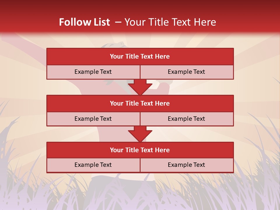 Woman Reaches To The Sky (Also Available In Vector) PowerPoint Template