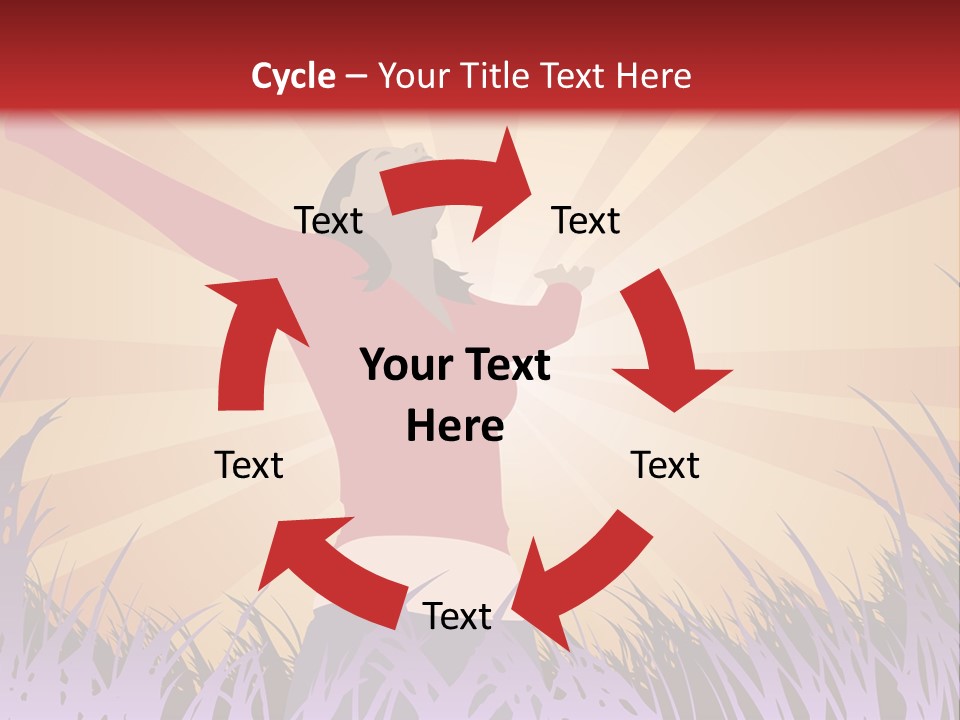 Woman Reaches To The Sky (Also Available In Vector) PowerPoint Template