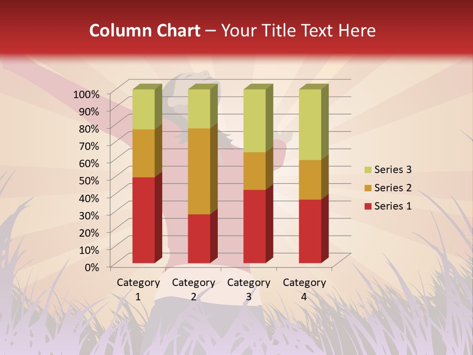 Woman Reaches To The Sky (Also Available In Vector) PowerPoint Template