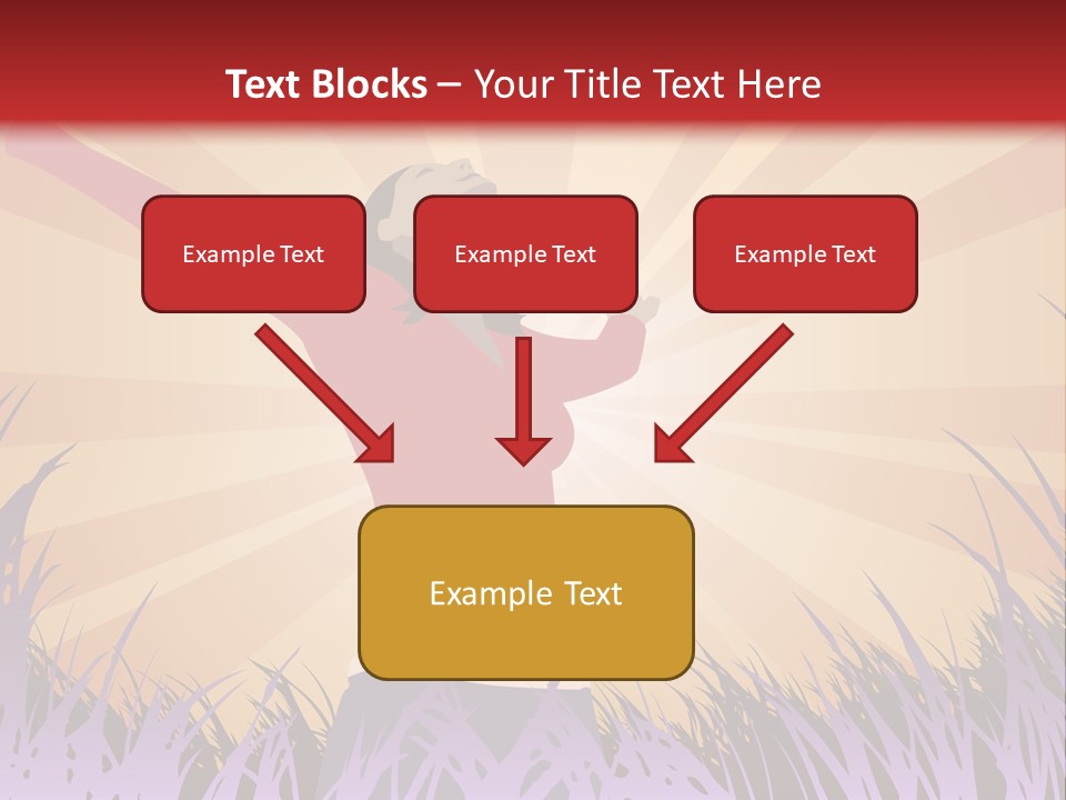 Woman Reaches To The Sky (Also Available In Vector) PowerPoint Template