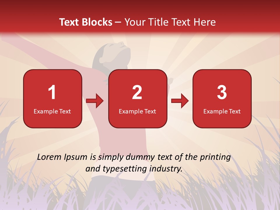 Woman Reaches To The Sky (Also Available In Vector) PowerPoint Template